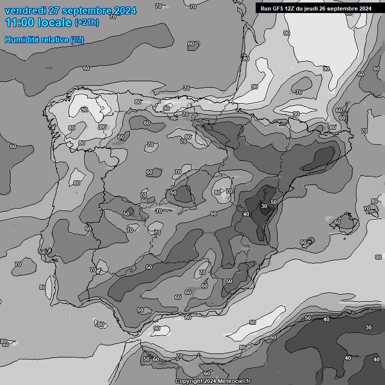 Modele GFS - Carte prvisions 