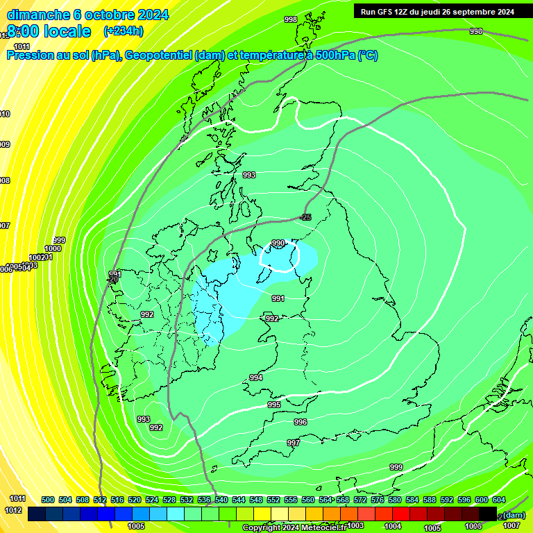 Modele GFS - Carte prvisions 