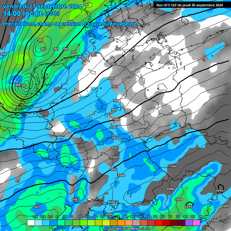 Modele GFS - Carte prvisions 