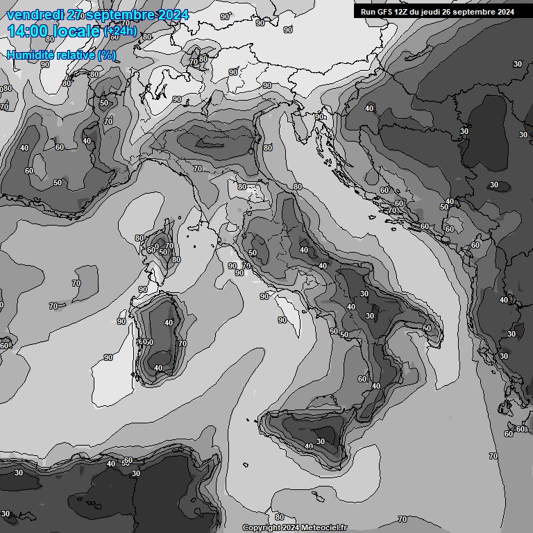 Modele GFS - Carte prvisions 