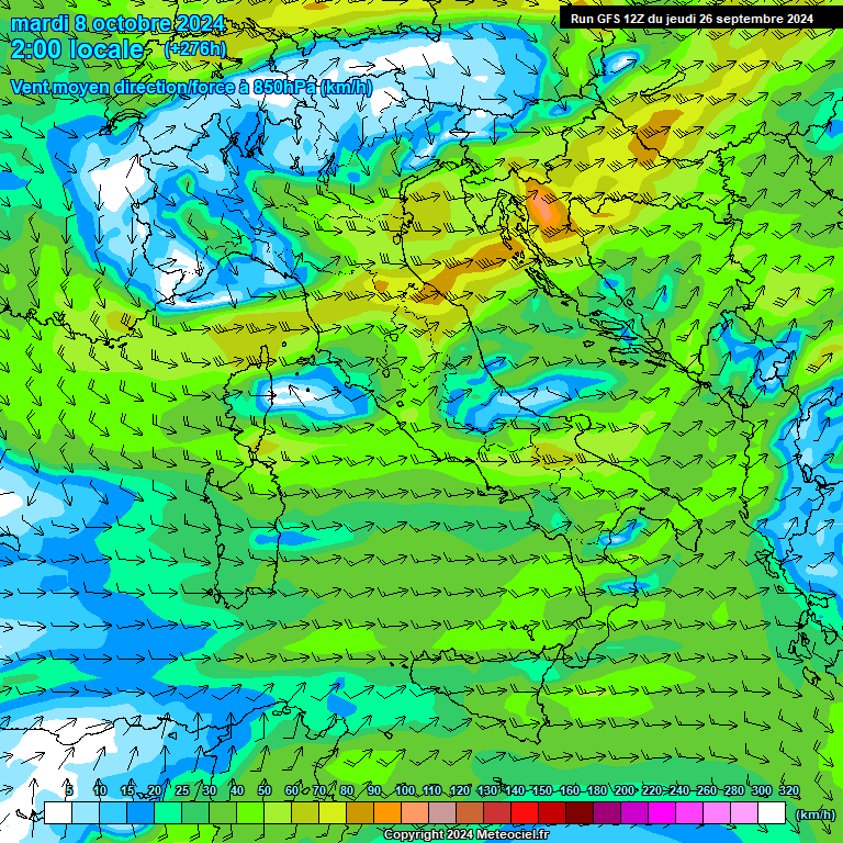 Modele GFS - Carte prvisions 