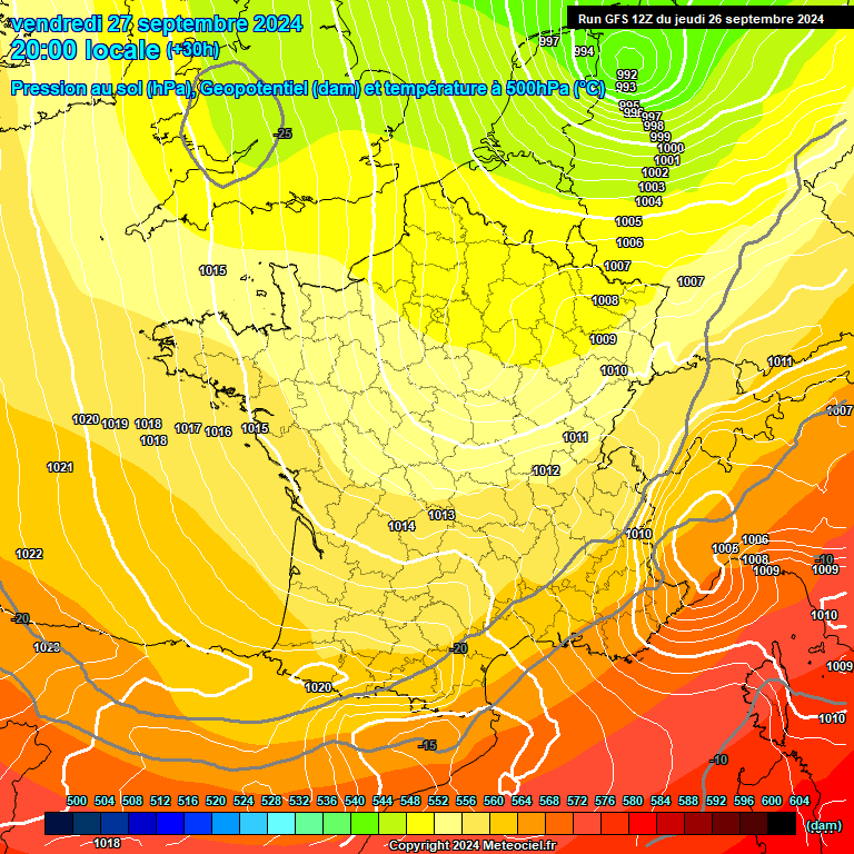 Modele GFS - Carte prvisions 