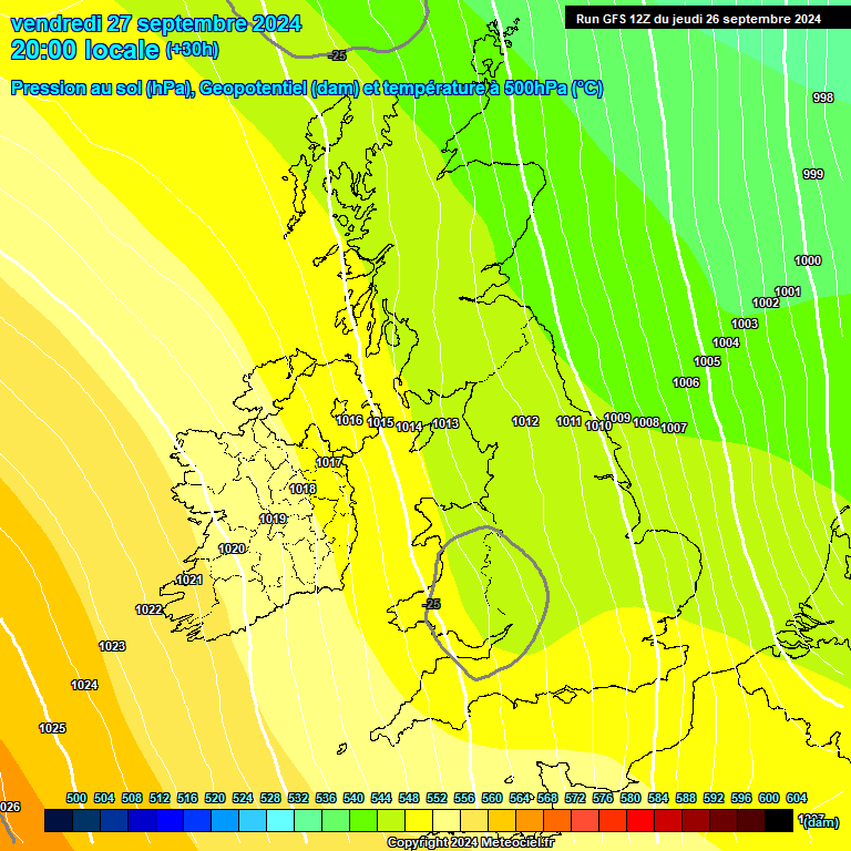 Modele GFS - Carte prvisions 