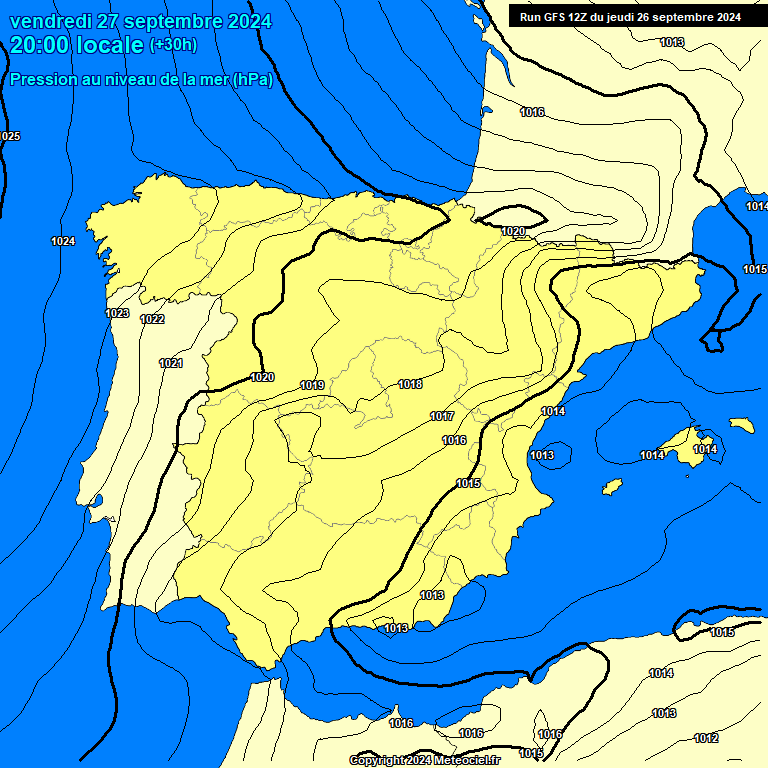 Modele GFS - Carte prvisions 