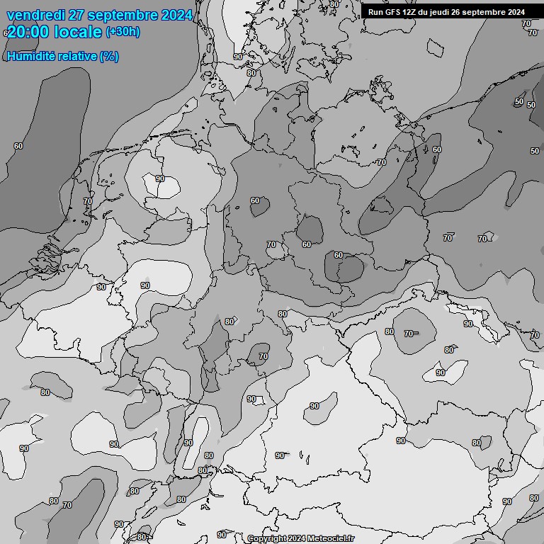 Modele GFS - Carte prvisions 