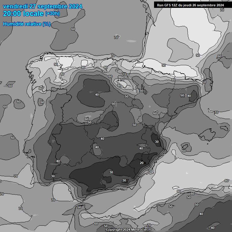 Modele GFS - Carte prvisions 