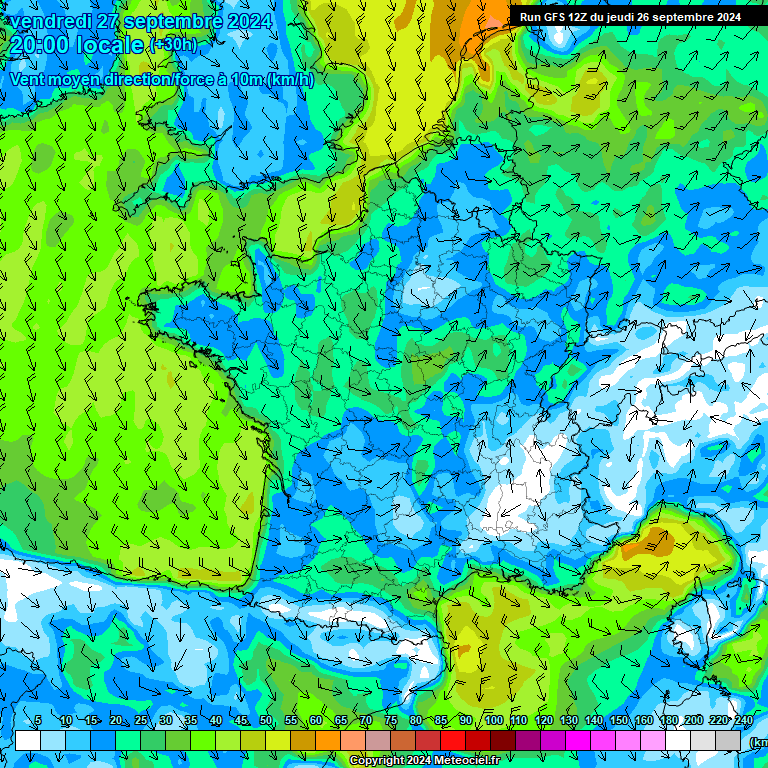 Modele GFS - Carte prvisions 