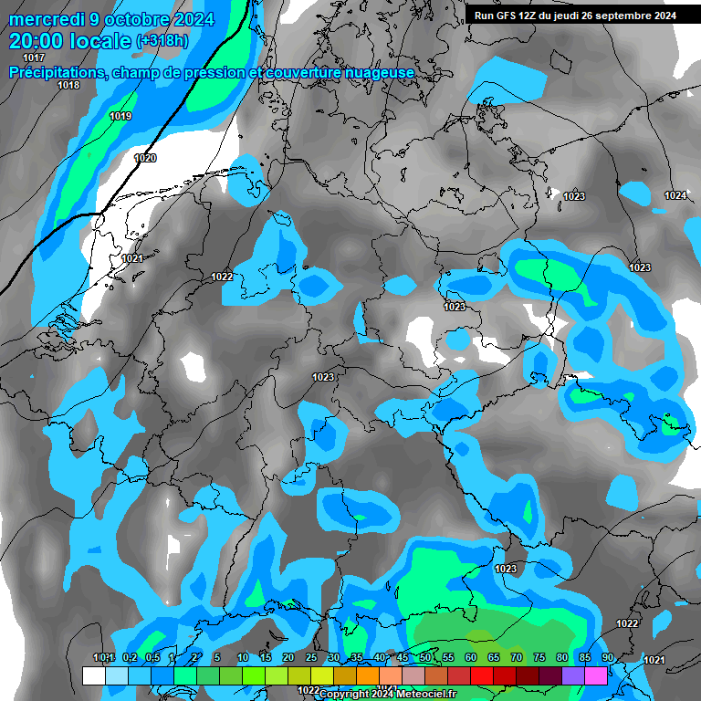 Modele GFS - Carte prvisions 