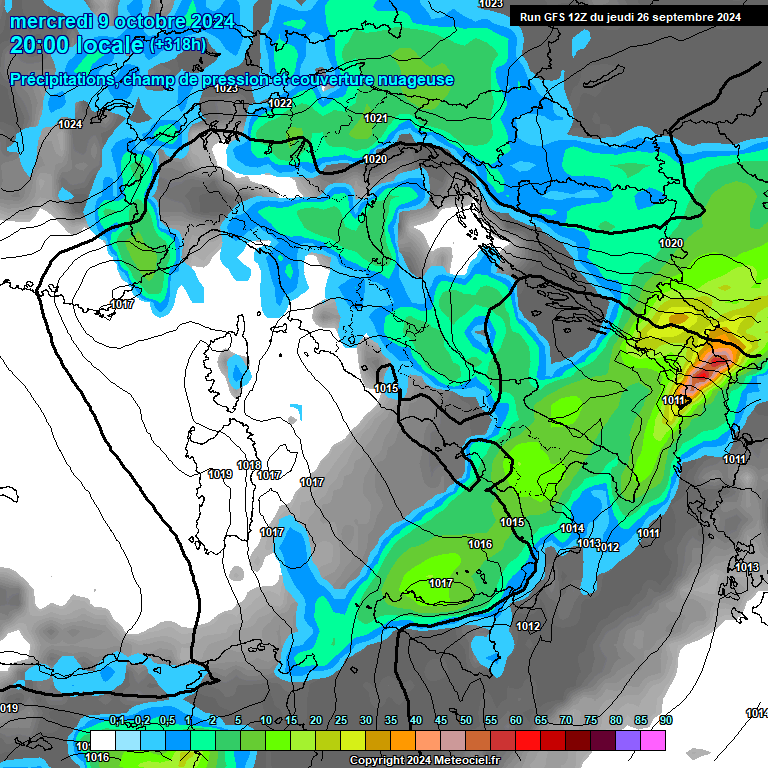 Modele GFS - Carte prvisions 