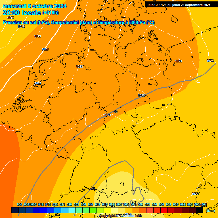 Modele GFS - Carte prvisions 