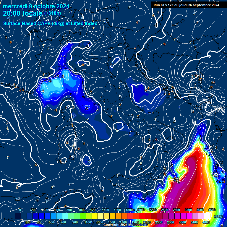 Modele GFS - Carte prvisions 