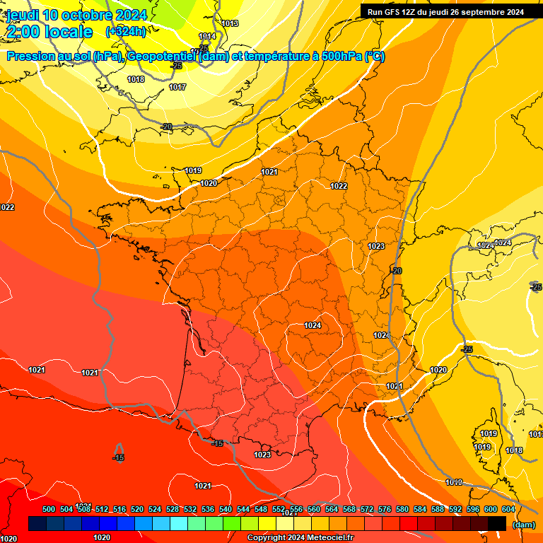 Modele GFS - Carte prvisions 