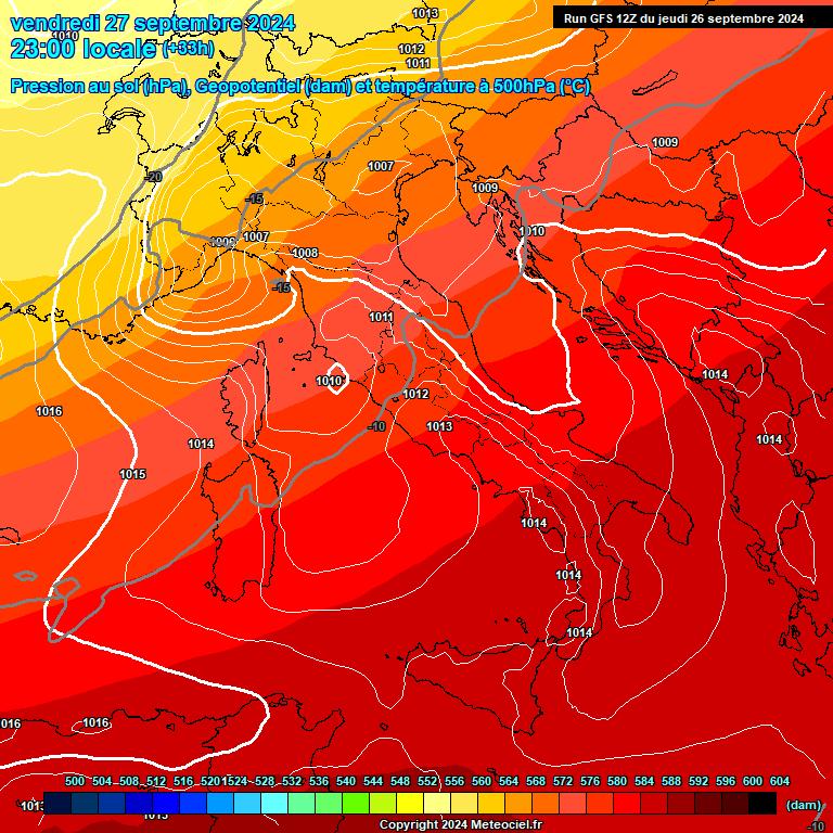 Modele GFS - Carte prvisions 