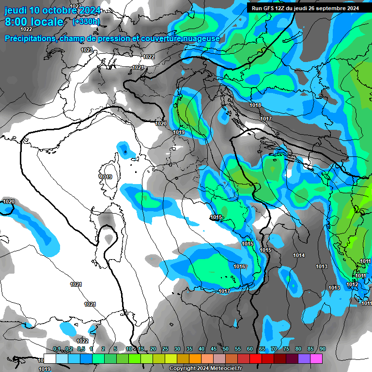 Modele GFS - Carte prvisions 