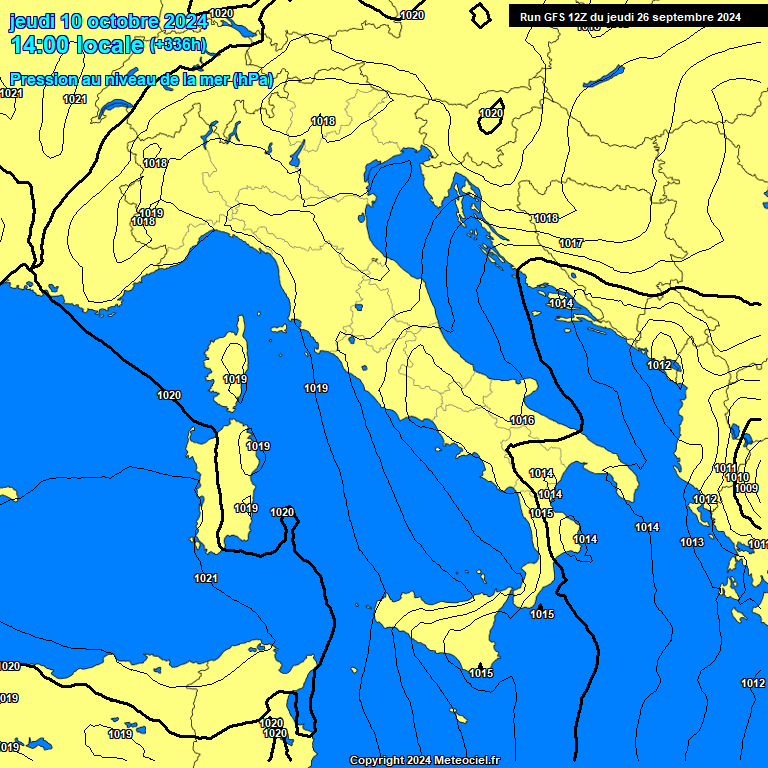 Modele GFS - Carte prvisions 