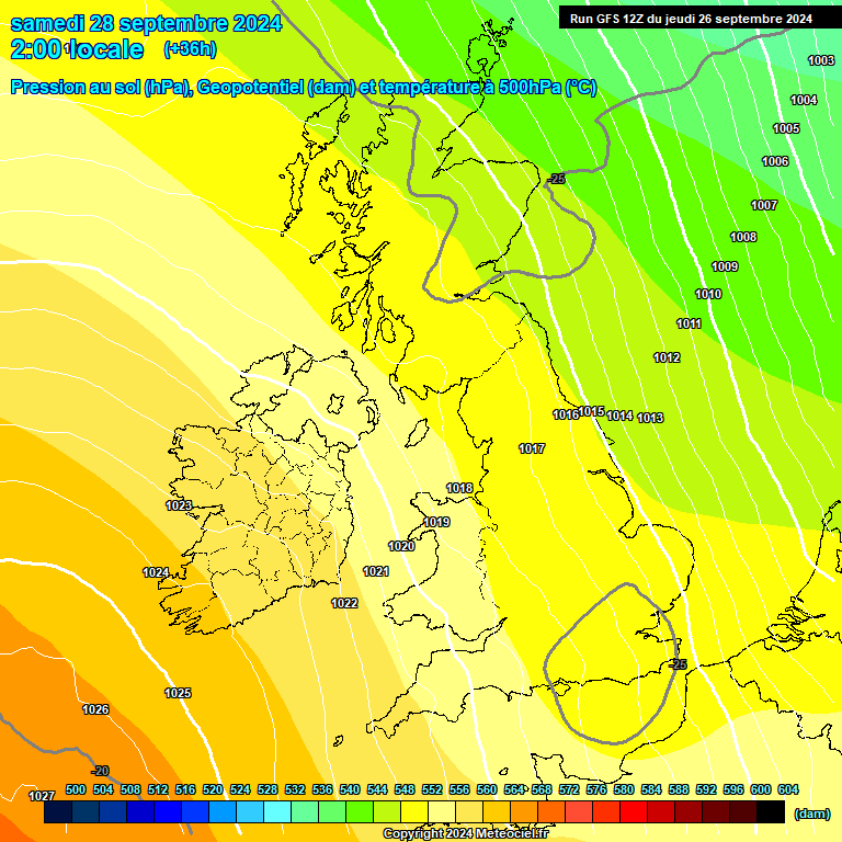 Modele GFS - Carte prvisions 