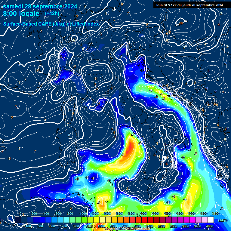 Modele GFS - Carte prvisions 