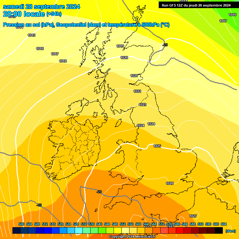 Modele GFS - Carte prvisions 