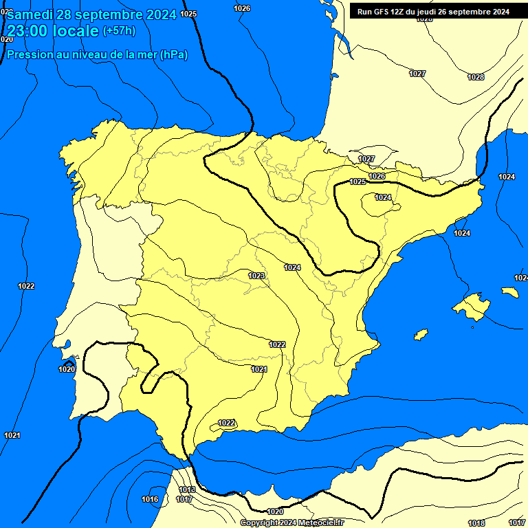 Modele GFS - Carte prvisions 