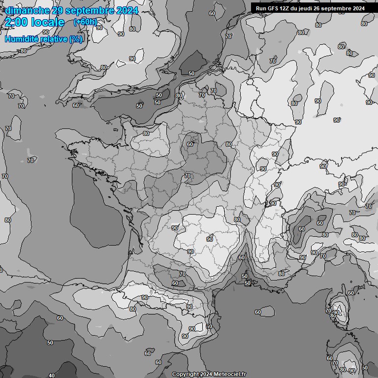 Modele GFS - Carte prvisions 