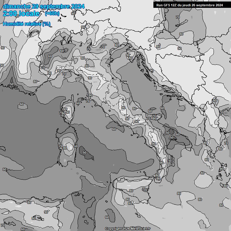 Modele GFS - Carte prvisions 