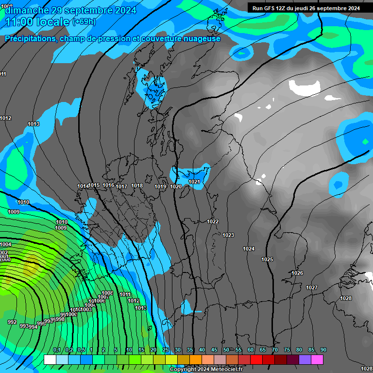 Modele GFS - Carte prvisions 