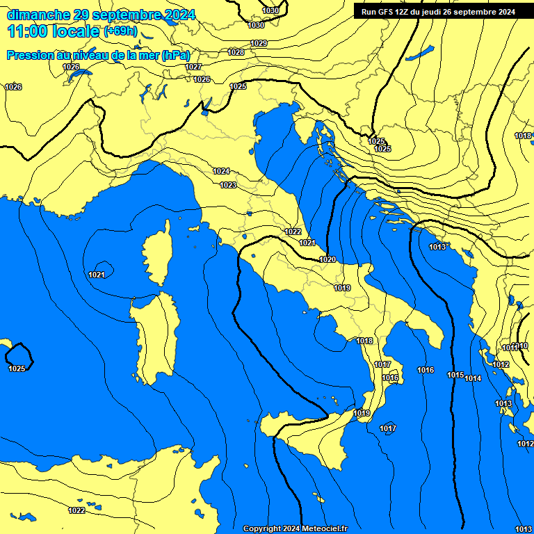 Modele GFS - Carte prvisions 