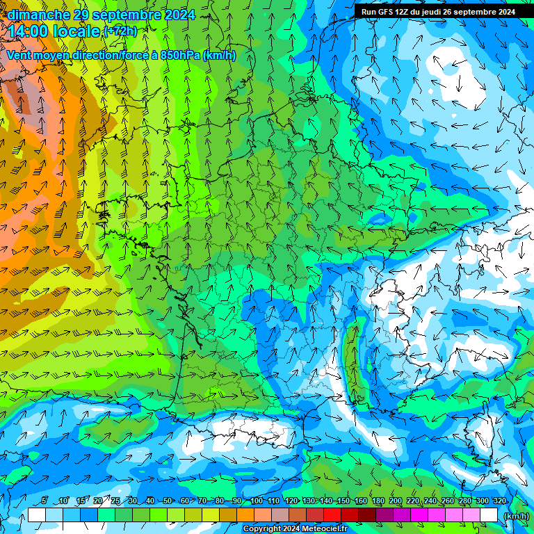 Modele GFS - Carte prvisions 