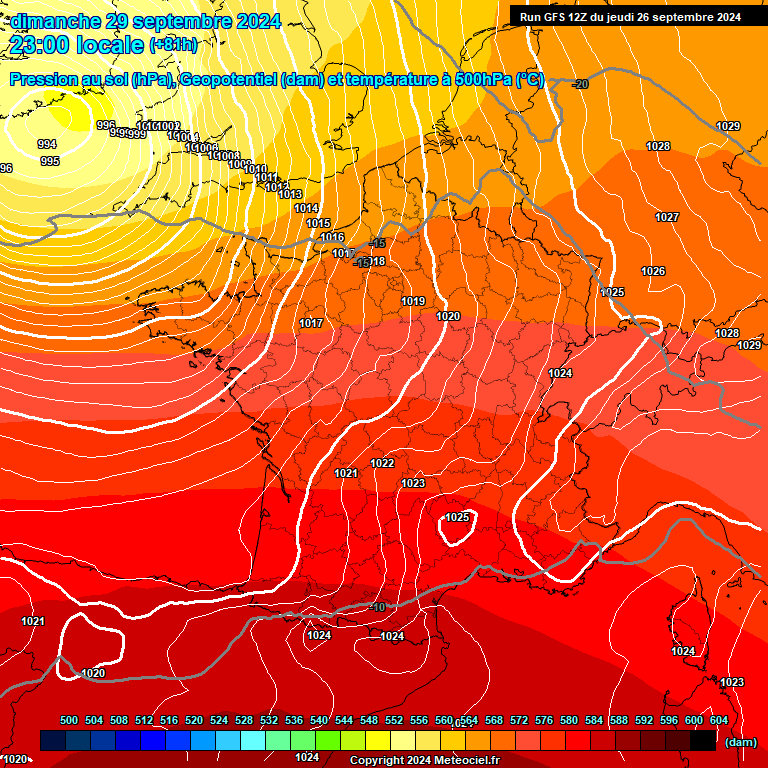 Modele GFS - Carte prvisions 