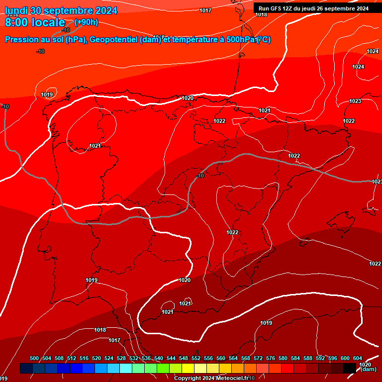 Modele GFS - Carte prvisions 