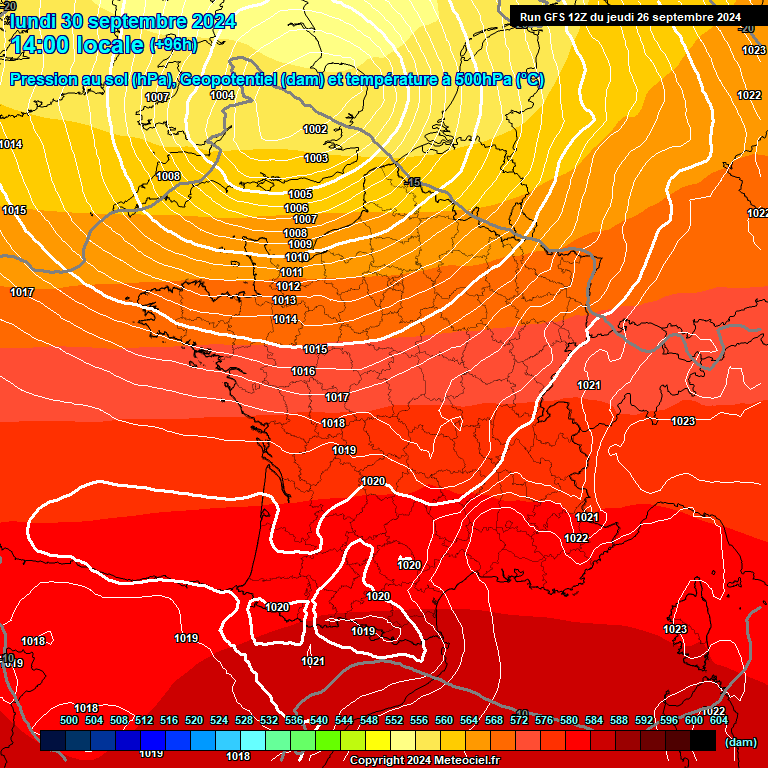 Modele GFS - Carte prvisions 