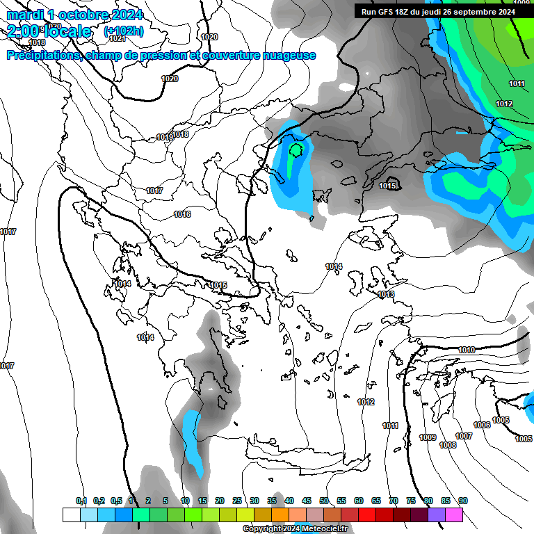 Modele GFS - Carte prvisions 