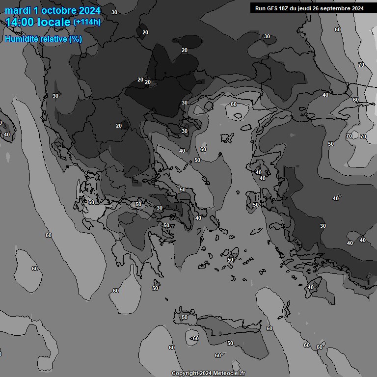 Modele GFS - Carte prvisions 