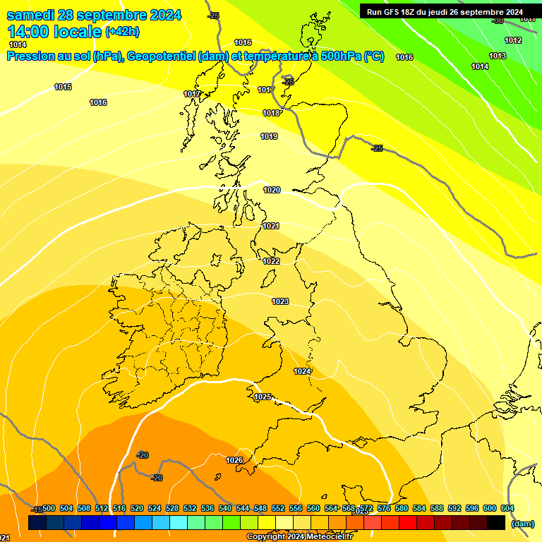 Modele GFS - Carte prvisions 