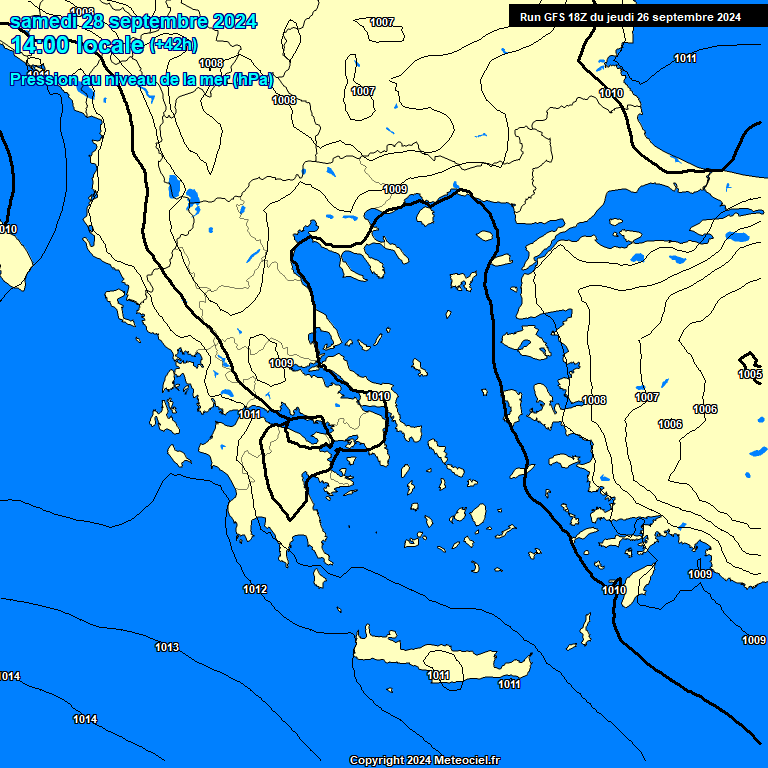 Modele GFS - Carte prvisions 