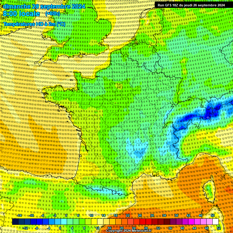 Modele GFS - Carte prvisions 