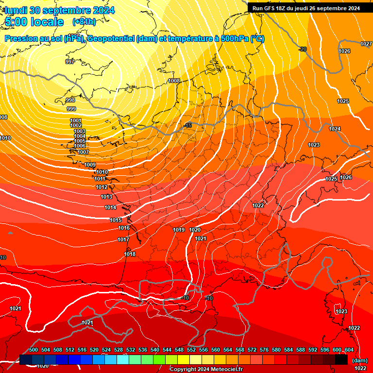 Modele GFS - Carte prvisions 