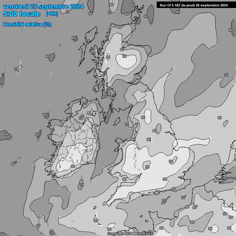 Modele GFS - Carte prvisions 