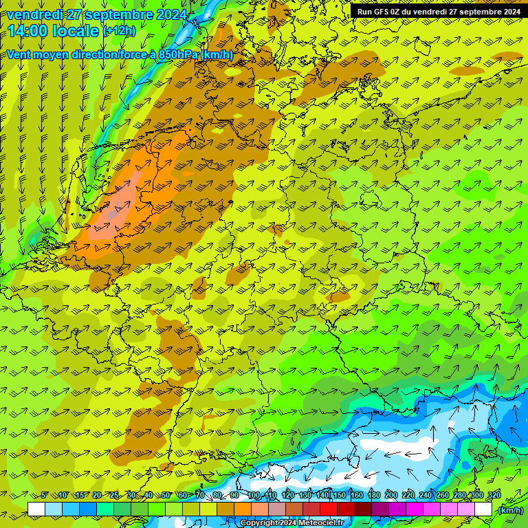 Modele GFS - Carte prvisions 