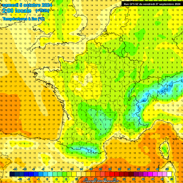 Modele GFS - Carte prvisions 