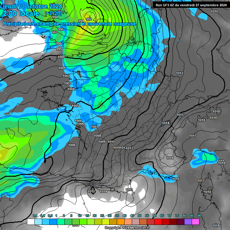 Modele GFS - Carte prvisions 