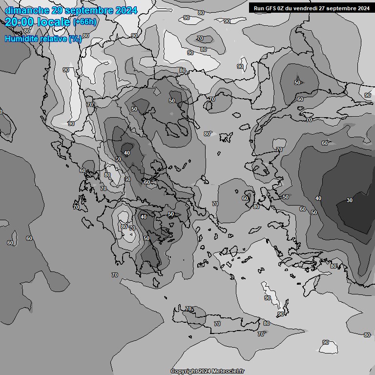 Modele GFS - Carte prvisions 