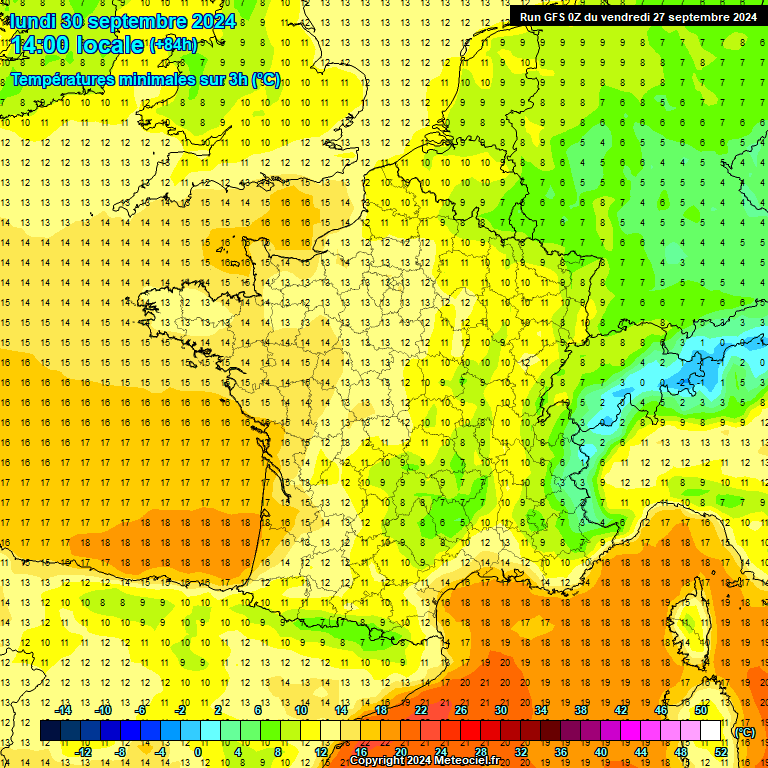 Modele GFS - Carte prvisions 