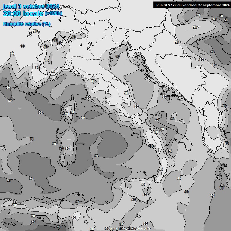 Modele GFS - Carte prvisions 