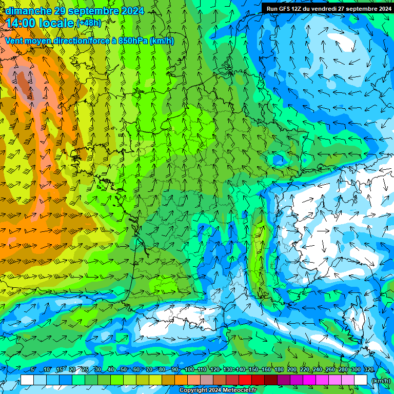 Modele GFS - Carte prvisions 