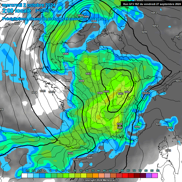 Modele GFS - Carte prvisions 