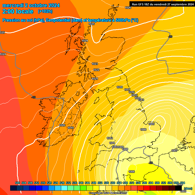 Modele GFS - Carte prvisions 