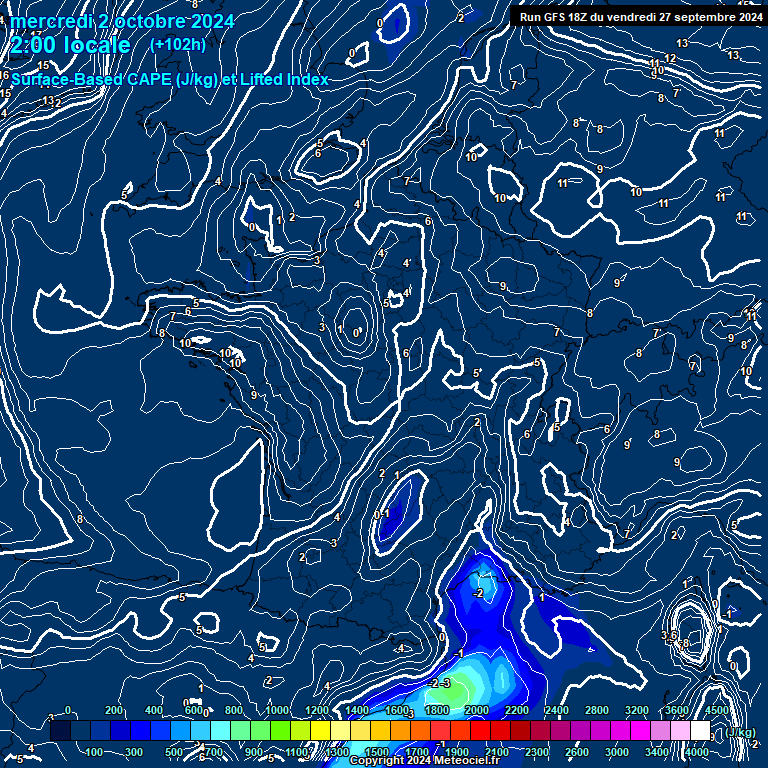 Modele GFS - Carte prvisions 