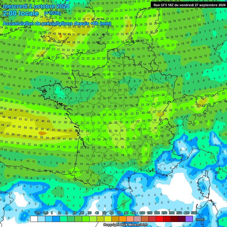 Modele GFS - Carte prvisions 