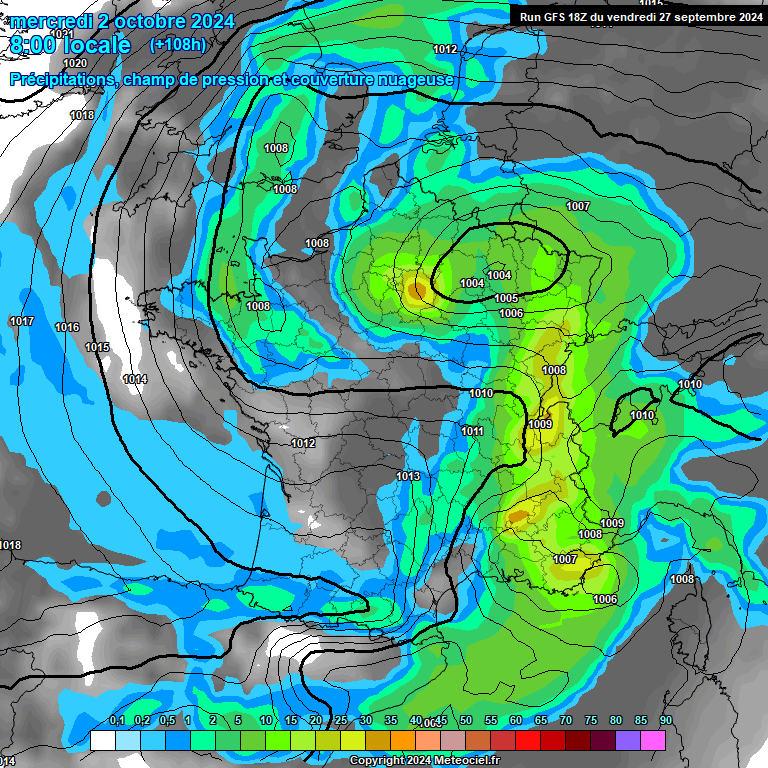 Modele GFS - Carte prvisions 